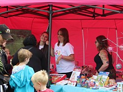 Aimee and Tasha manning our Tombola stall at Family Fun Day